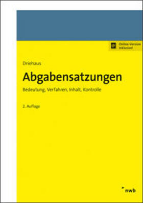 Driehaus |  Abgabensatzungen - Mängelexemplar, kann leichte Gebrauchsspuren aufweisen. Sonderangebot ohne Rückgaberecht. Nur so lange der Vorrat reicht | Buch |  Sack Fachmedien