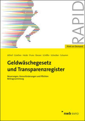 Schreiber / Althof / Schiffer |  Geldwäschegesetz und Transparenzregister - Mängelexemplar, kann leichte Gebrauchsspuren aufweisen. Sonderangebot ohne Rückgaberecht. Nur so lange der Vorrat reicht. | Buch |  Sack Fachmedien