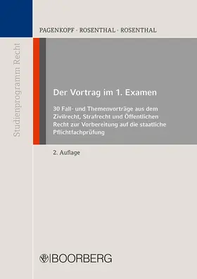 Pagenkopf / Rosenthal |  Der Vortrag im 1. Examen - Mängelexemplar, kann leichte Gebrauchsspuren aufweisen. Sonderangebot ohne Rückgaberecht. Nur so lange der Vorrat reicht. | Buch |  Sack Fachmedien