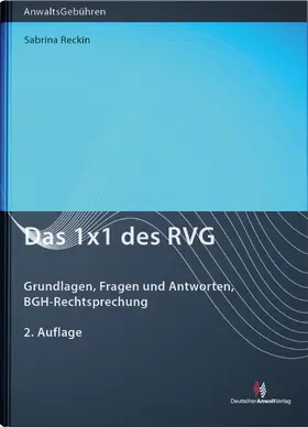 Reckin |  Das 1x1 des RVG - Mängelexemplar, kann leichte Gebrauchsspuren aufweisen. Sonderangebot ohne Rückgaberecht. Nur so lange der Vorrat reicht. | Buch |  Sack Fachmedien