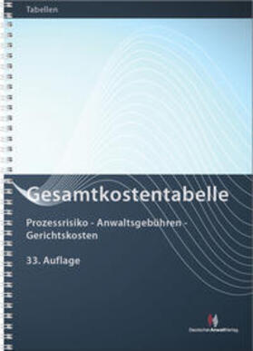  Gesamtkostentabelle - Mängelexemplar, kann leichte Gebrauchsspuren aufweisen. Sonderangebot ohne Rückgaberecht. Nur so lange der Vorrat reicht. | Buch |  Sack Fachmedien