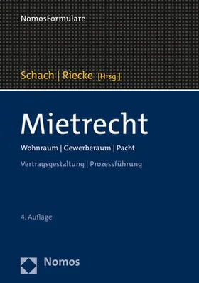 Schach / Riecke |  Mietrecht + Online-Zugang - Mängelexemplar, kann leichte Gebrauchsspuren aufweisen. Sonderangebot ohne Rückgaberecht. Nur so lange der Vorrat reicht. | Buch |  Sack Fachmedien