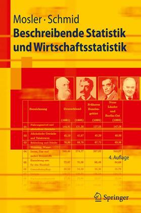 Schmid / Mosler |  Beschreibende Statistik und Wirtschaftsstatistik - Mängelexemplar, kann leichte Gebrauchsspuren aufweisen. Sonderangebot ohne Rückgaberecht. Nur so lange der Vorrat reicht. | Buch |  Sack Fachmedien