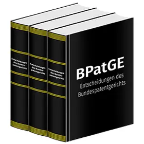  BPatGE - Entscheidungen des Bundespatentgerichts | Datenbank |  Sack Fachmedien