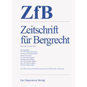 ZfB - Zeitschrift für Bergrecht | Carl Heymanns Verlag | Datenbank | sack.de
