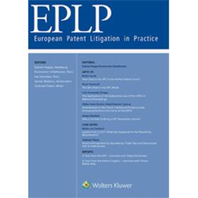  EPLP - European Patent Litigation in Practice | Datenbank |  Sack Fachmedien