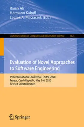 Ali / Kaindl / Maciaszek | Evaluation of Novel Approaches to Software Engineering | E-Book | sack.de