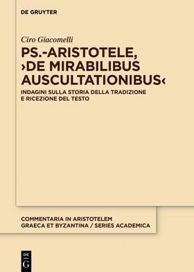 Giacomelli |  Ps.-Aristotele, ›De mirabilibus auscultationibus‹ | eBook | Sack Fachmedien