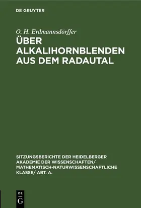 Erdmannsdörffer |  Über Alkalihornblenden aus dem Radautal | eBook | Sack Fachmedien