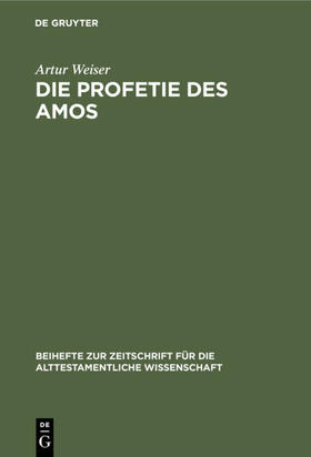 Weiser |  Die Profetie des Amos | eBook | Sack Fachmedien