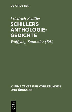 Schiller / Stammler |  Schillers Anthologie-Gedichte | eBook | Sack Fachmedien