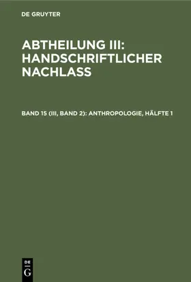  Anthropologie, Hälfte 1 | eBook | Sack Fachmedien