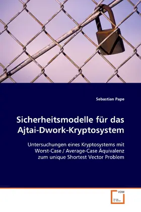 Pape |  Sicherheitsmodelle für das Ajtai-Dwork-Kryptosystem | eBook | Sack Fachmedien