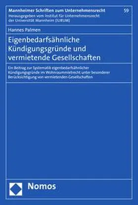 Palmen |  Eigenbedarfsähnliche Kündigungsgründe und vermietende Gesellschaften | eBook | Sack Fachmedien