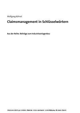 Kühnel |  Claimsmanagement in Schlüsselwörtern. | eBook | Sack Fachmedien