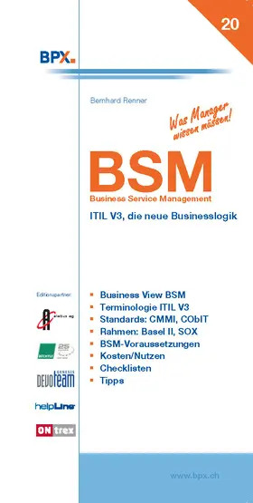 Renner / BPX |  BSM, Business Service Management | eBook | Sack Fachmedien