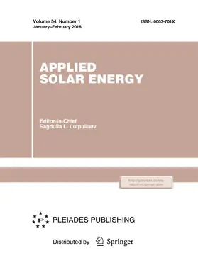  Applied Solar Energy | Zeitschrift |  Sack Fachmedien