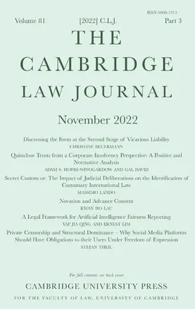  The Cambridge Law Journal | Zeitschrift |  Sack Fachmedien