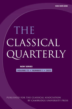  The Classical Quarterly | Zeitschrift |  Sack Fachmedien