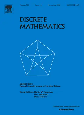 Editor-in-Chief: Douglas B. West |  Discrete Mathematics | Zeitschrift |  Sack Fachmedien