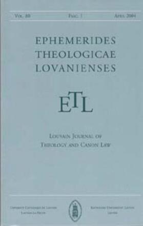 Ephemerides Theologicae Lovanienses | Peeters | Zeitschrift | sack.de
