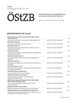  ÖStZB - Beilage zur Österreichischen Steuerzeitung | Zeitschrift |  Sack Fachmedien