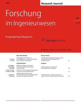 Herausgeber: T. Bertram / S. Kabelac / T. Schmidt / K. Stahl |  Forschung im Ingenieurwesen | Zeitschrift |  Sack Fachmedien