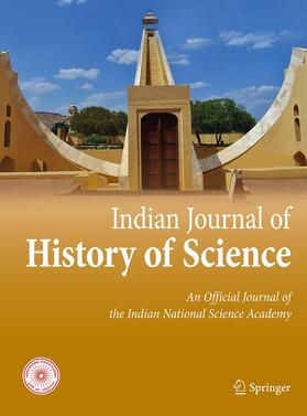  Indian Journal of History of Science | Zeitschrift |  Sack Fachmedien