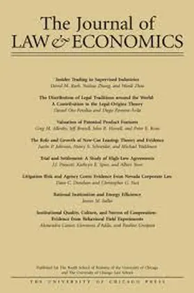  The Journal of Law and Economics | Zeitschrift |  Sack Fachmedien