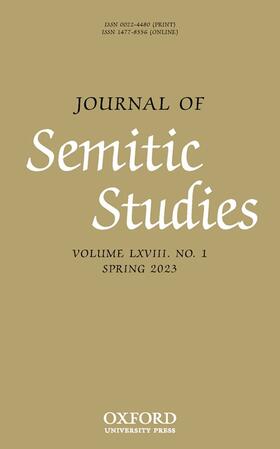 Journal of Semitic Studies | Oxford University Press | Zeitschrift | sack.de