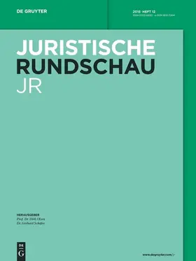 Juristische Rundschau | De Gruyter | Zeitschrift | sack.de