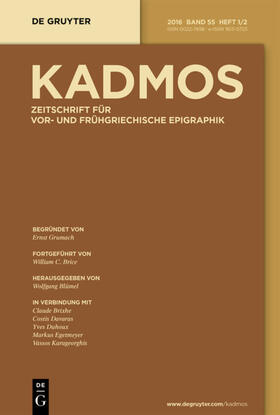 Kadmos | De Gruyter | Zeitschrift | sack.de