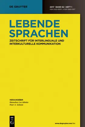 Hrsg. v. Schmitt, Peter A. / Lee-Jahnke, Hannelore |  Lebende Sprachen | Zeitschrift |  Sack Fachmedien