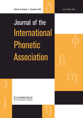  Journal of the International Phonetic Association | Zeitschrift |  Sack Fachmedien