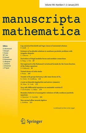  manuscripta mathematica | Zeitschrift |  Sack Fachmedien