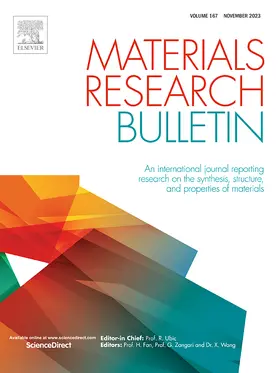  Materials Research Bulletin | Zeitschrift |  Sack Fachmedien