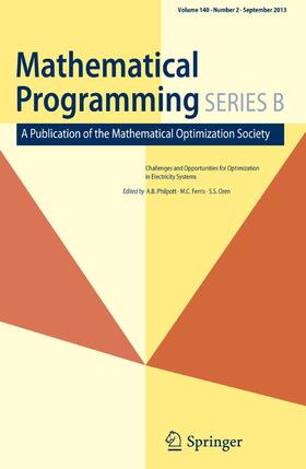  Mathematical Programming | Zeitschrift |  Sack Fachmedien