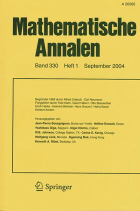  Mathematische Annalen | Zeitschrift |  Sack Fachmedien