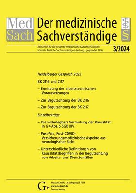 Der medizinische Sachverständige | Alfons W. Gentner Verlag | Zeitschrift | sack.de