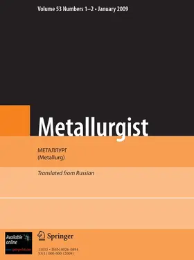  Metallurgist | Zeitschrift |  Sack Fachmedien