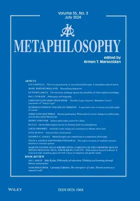  Metaphilosophy | Zeitschrift |  Sack Fachmedien