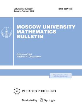  Moscow University Mathematics Bulletin | Zeitschrift |  Sack Fachmedien