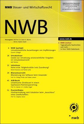 NWB Steuer- und Wirtschaftsrecht | NWB Verlag | Zeitschrift | sack.de