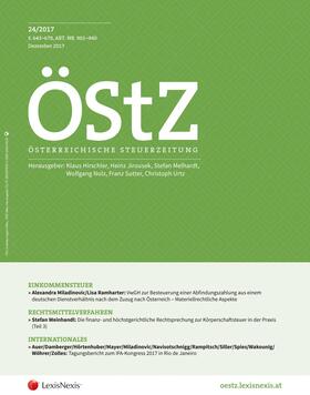 WP Prof. Dr. Karl E. Bruckner, MR Dr. Heinz Jirousek, Dr. Stefan Melhardt, SektChef Dr. Wolfgang Nolz, Dr. Franz Philipp Sutter |  ÖStZ - Österreichische Steuerzeitung | Zeitschrift |  Sack Fachmedien