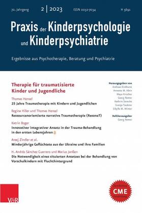 Hrsg.: Albert Lenz, Franz Resch, Georg Romer, Maria von Salisch, Kathrin Sevecke, Svenja Taubner |  Praxis der Kinderpsychologie und Kinderpsychiatrie | Zeitschrift |  Sack Fachmedien