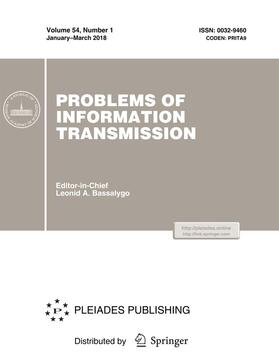  Problems of Information Transmission | Zeitschrift |  Sack Fachmedien