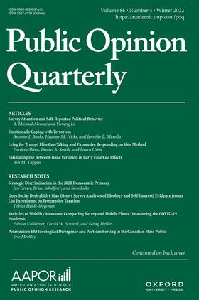Public Opinion Quarterly | Oxford University Press | Zeitschrift | sack.de