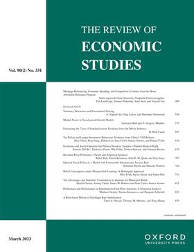  The Review of Economic Studies | Zeitschrift |  Sack Fachmedien
