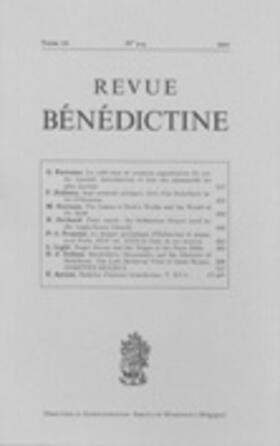  Revue Bénédictine | Zeitschrift |  Sack Fachmedien