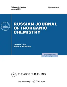  Russian Journal of Inorganic Chemistry | Zeitschrift |  Sack Fachmedien